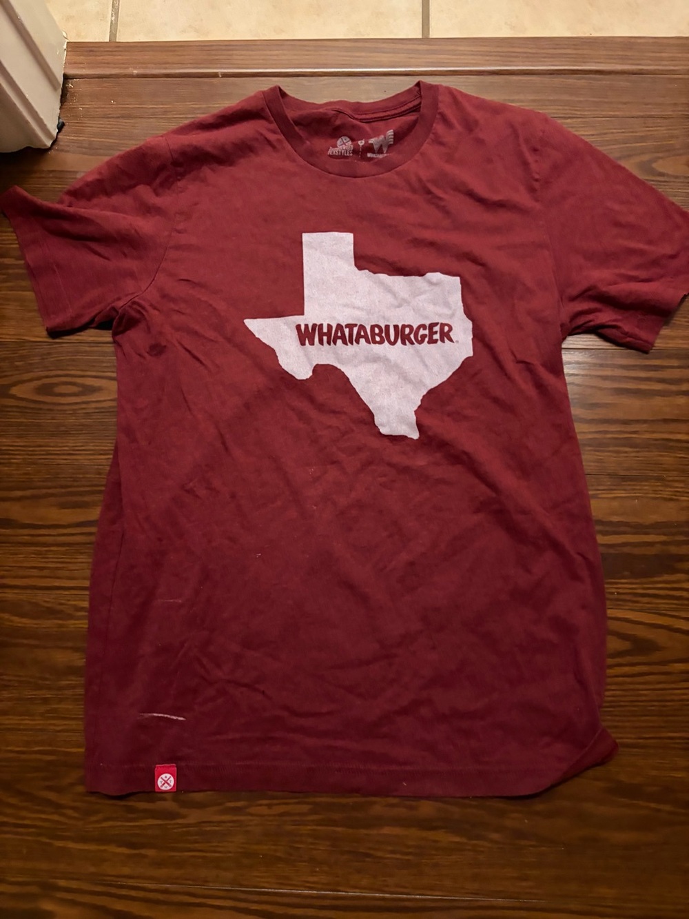 Men’s tumbleweed Texstyles Maroon white Texas Whataburger Logo T-Shirt